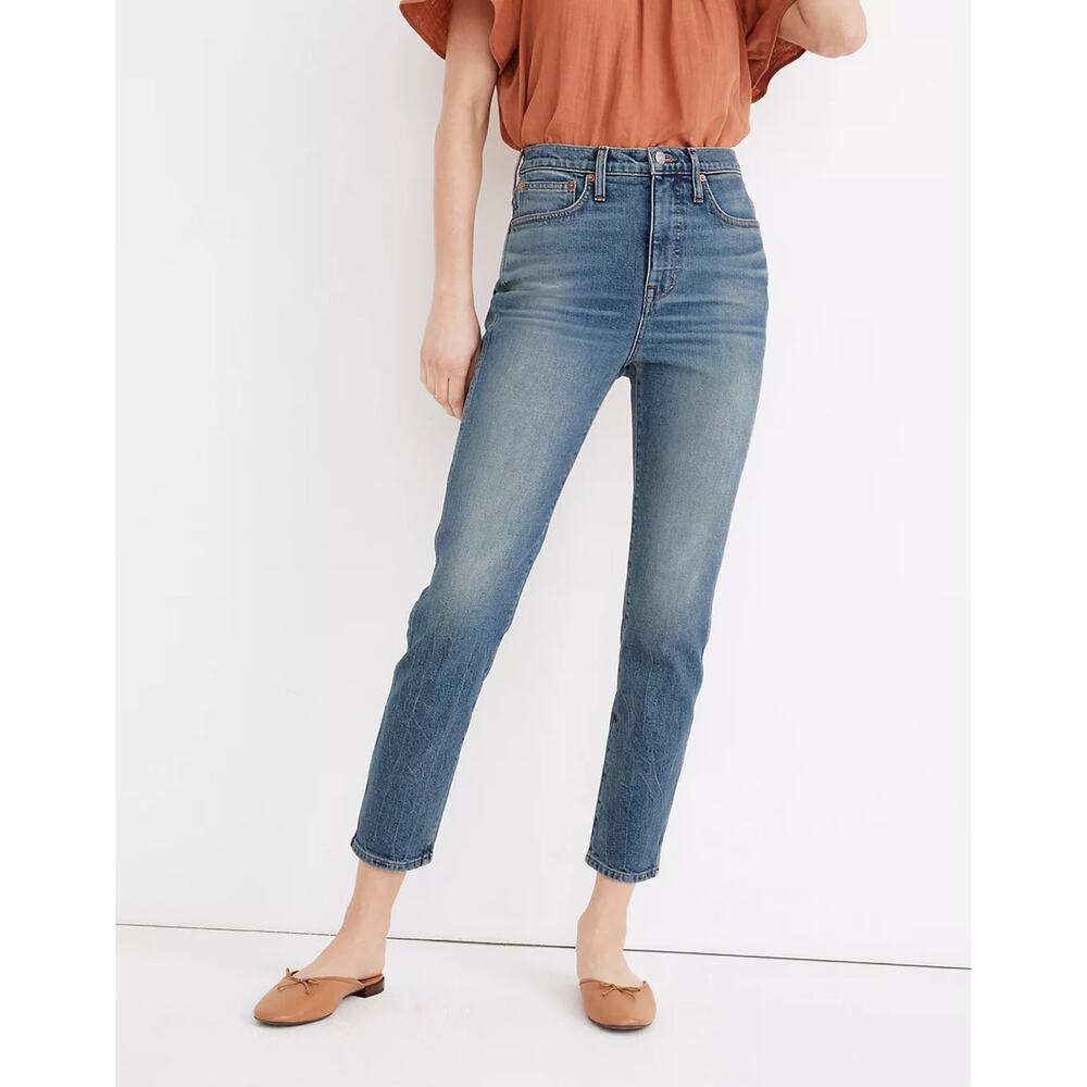 Madewell Rivet & Thread High-Rise Stovepipe Jeans in Keyes Wash 26